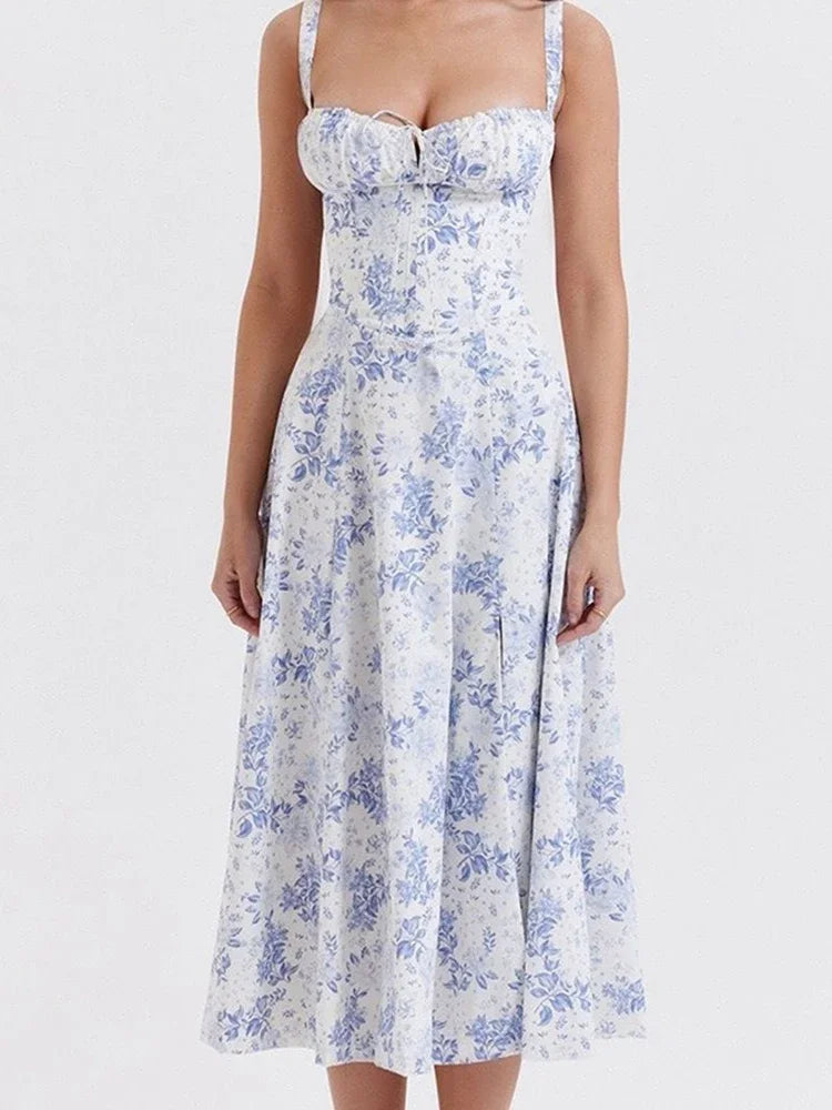 Slim Fit Floral Strap Dress for Women